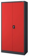 Zárható takarítószekrény DAWID 900 x 1850 x 450 mm, antracit-piros