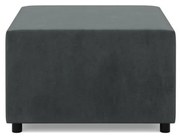 Zeus puff, bársony, 70x70, szürke