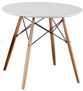 Étkezőasztal, fehér/bükk, GAMIN II NEW 80cm