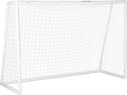 SPORTNOW Foci Kapu 2.4 x 1.8 m Hálóval, Hordozható Foci Keret Kertbe vagy Parkba, Edző Kapu, PVC Rúd és Földbe Verhető Cölöpök, Gyors Összeszerelés, F