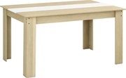 HOMCOM Modern Étkezőasztal Téglalap Alakú Konyhaasztal 4-6 Fő Részére Teherbírás 100 kg 140x89.5x75 cm Fehér és Tölgy | Aosom