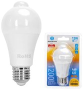 LED izzó mozgásérzékelős A60B E27 12W 280° A5S Meleg fehér Aigostar