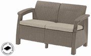 Kerti bútor Keter Corfu love seat kétszemélyes kanapé, cappuccino szín