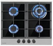Klarstein Alchemist, gázfőzőlap, 4 alumínium égő, üvegkerámia, fekete