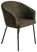 Khaki kárpitozott karfás étkezőfotel Easton – Unique Furniture