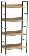 Intenso Home 4 szintes nyitott könyvespolc 60 x 126cm (Sonoma tölgy) | Univerzális tároló állvány fém lábakkal