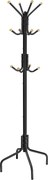 Álló fogas, fém ruhafogas 12 akasztóval, 55 x 55 x 180 cm, fekete