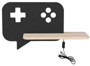 LED gyerekszobai fali lámpa polccal CONSOLE LED/5W/230V fekete