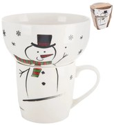 Fehér porcelán bögre és tálka szett karácsonyi mintával 2 db-os 350 ml – Orion