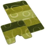 Bellatex Fürdőszobaszőnyeg szett Bany kivágássalEllipszis zöld, 60 x 100 cm, 60 x 50 c