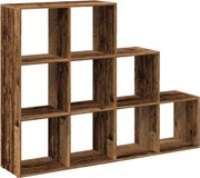 vidaXL 3 szintes antik színű elválasztó könyvespolc 137,5x29x103,5 cm