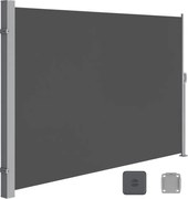 Oldalsó terasznapellenző, belátásgátló, szürke, 220 g/m² 160 x 350 cm