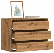 kézműves tölgy szerelt fa fiókos sarokszekrény 80 x 41 x 58 cm