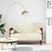 krém bársony loveseat kanapé párnákkal 110 cm