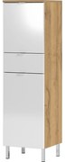 Mauresa fehér szekrény tölgyfa díszítéssel, magasság 120 cm - Germania