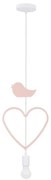 HEART gyermek függőlámpa zsinóron 1xE27/20W/230V rózsaszín/fehér
