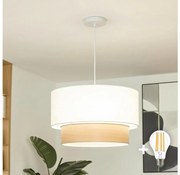 Brilagi - LED függeszték zsinórral CERIA 1xE27/40W/230V átm. 50 cm fehér/bézs