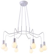 Csillár zsinóron BASSO 8xE27/40W/230V fehér