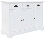 3 ajtós MDF és fenyőfa tálalószekrény 105 x 35 x 77,5 cm