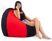 Fekete - Piros Bicolor XXL Babzsákfotel