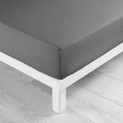 Antracitszürke gumis pamut lepedő 160x200 cm Lina – douceur d'intérieur
