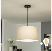Brilagi - LED függőlámpa kábellel CERIA 1xE27/40W/230V átmérő 45 cm bézs