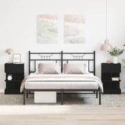 Éjjeli asztal 2 db Fekete Tölgy 40x35x65 cm Mérnöki Fa