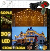 Kültéri Karácsonyi Jégcsap Lámpa 300 Led Vaku Effekt Fények