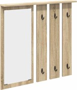 vidaXL Fali Kabáthorog polcokkal sonoma tölgy 84 x 10 x 80 cm Faanyag