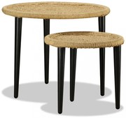 2 részes natúr juta dohányzóasztal készlet