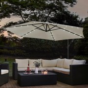 Juskys LED napernyő Brazília 300 cm - krém