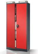 Fém iratszekrény JAN H, 900 x 1950 x 400 mm, antracit-piros