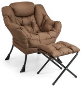 Relax fotel lábtartóval, barna