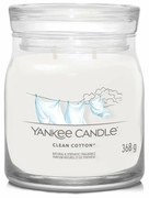 Yankee Candle Signature Clean Cotton  illatos gyertya közepes üvegben, 368 g