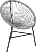 vidaXL szürke polyrattan kerti kagylószék