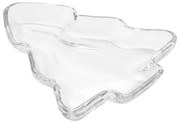 Fenyőfa alakú karácsonyi üveg kínáló tálka - 20x2,5 cm