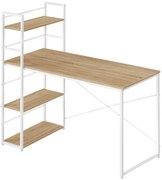 Íróasztal MAX 4.0 SONOMA polccal és fehér lábakkal 120x44 cm