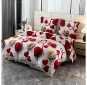 Mikroplüss ágyneműhuzat VELHEART piros Ágyneműhuzat mérete: 70 x 80 cm | 140 x 200 cm