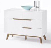 Cervo polcos-fiókos komód, matt fehér MDF, 97 cm