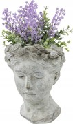 Virágtartó 21x14 CM Virágokhoz, Fűszernövényekhez, Cserép Fej Szürke Beton Cement