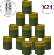 vidaXL 24 db lángmentes meleg fehér LED-es gyertya távirányítóval