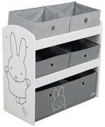 Fehér-szürke játéktároló 63,5x29,5x60 cm Miffy – Roba