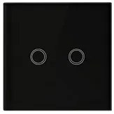 Fekete üveg 2 körös érintő villanykapcsoló