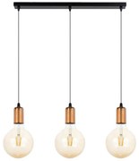 Csillár zsinóron MIROS 3xE27/60W/230V fekete/réz