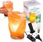 Sólámpa asztalra, természetes sóból, virág rózsa formájú, 3 kg, ajándéknak