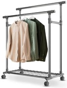 Juskys Kerékkel ellátott fém ruhállvány