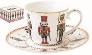 Diótörő karácsonyi porcelán teáscsésze+alj szett díszdobozban,  200 ml - Nutcrackers