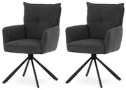 HC-X1128 GREY2 étkezőszék-készlet visszaállítófunkcióval, kordbársony, 2 db