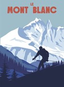 Illusztráció Mont Blanc Ski resort poster, retro, VectorUp