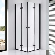 Stuxi Verona Duo Black 70x70 cm szögletes két csuklóajtós zuhanykabin, 6 mm vízlepergető üveggel, fekete